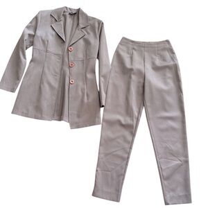 Vintage My Michelle Juniors Matching Blazer Pants Color Gray 3/4